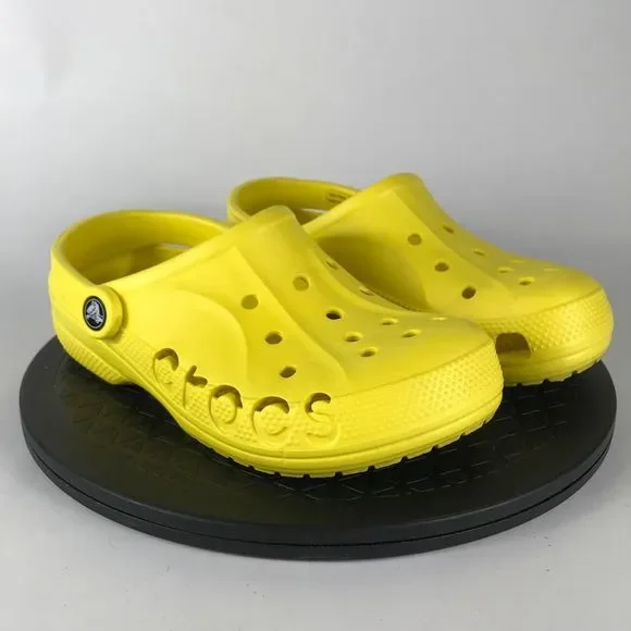 Crocs Baya Clogs Yellow Waterproof Slip On Sandals Women’s Size 7 - Picture 3 of 12